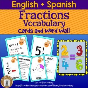 Fractions Trading Cards and Word Wall