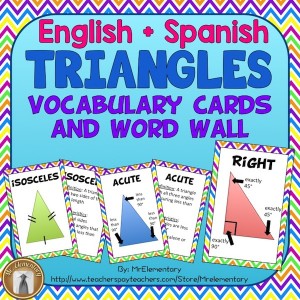 Triangle Vocabulary Trading Cards and Word Wall