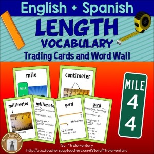 Length Vocabulary Trading Cards and Word Wall